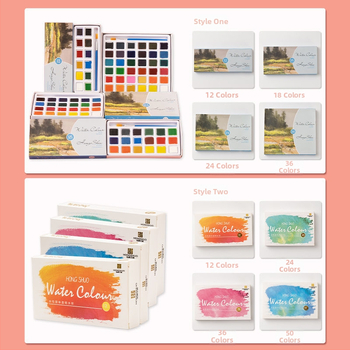 Conton Berson pevný akvarelne farby set pre maľovanie akvarelom, balené v krabičke, autorizovaná súkromná značka