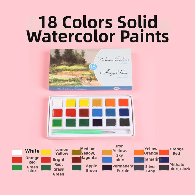 Conton Berson pevný akvarelne farby set pre maľovanie akvarelom, balené v krabičke, autorizovaná súkromná značka