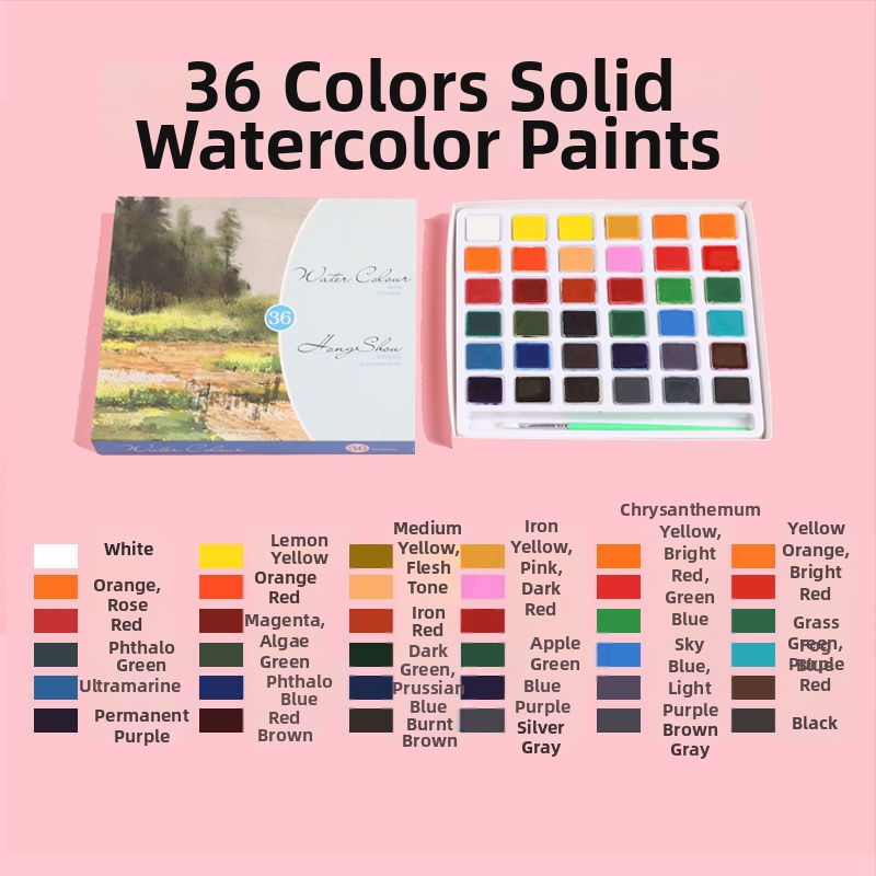 Conton Berson pevný akvarelne farby set pre maľovanie akvarelom, balené v krabičke, autorizovaná súkromná značka