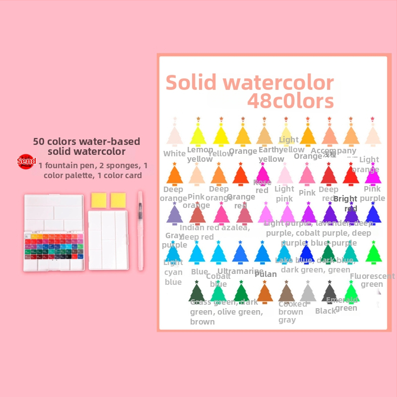 Conton Berson pevný akvarelne farby set pre maľovanie akvarelom, balené v krabičke, autorizovaná súkromná značka