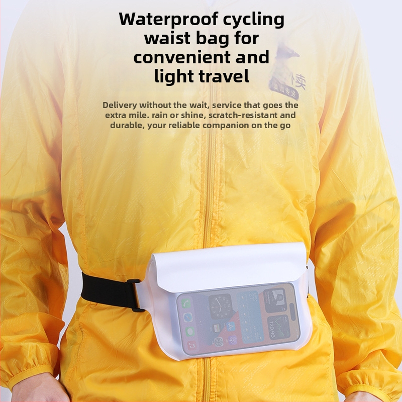 Vodotesná vrecková taška na pás na plávanie a vonkajšie aktivity — TPU materiál, objem 0,8 l, vodotesná tkanina