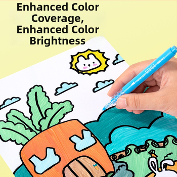 Deli HM390 apvalios formos akriliniai markeriai, bazinis įpakavimas, sulankstoma dėžutė