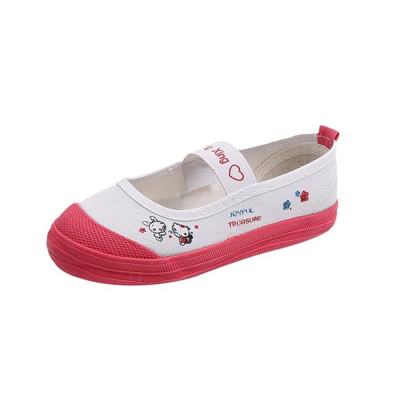 Lastetantsukingad lõuendist, slip-on elastse riba, keskmise kõrgusega ülemine, kummitald, puuvillane vooder, täppgraffiti motiiv