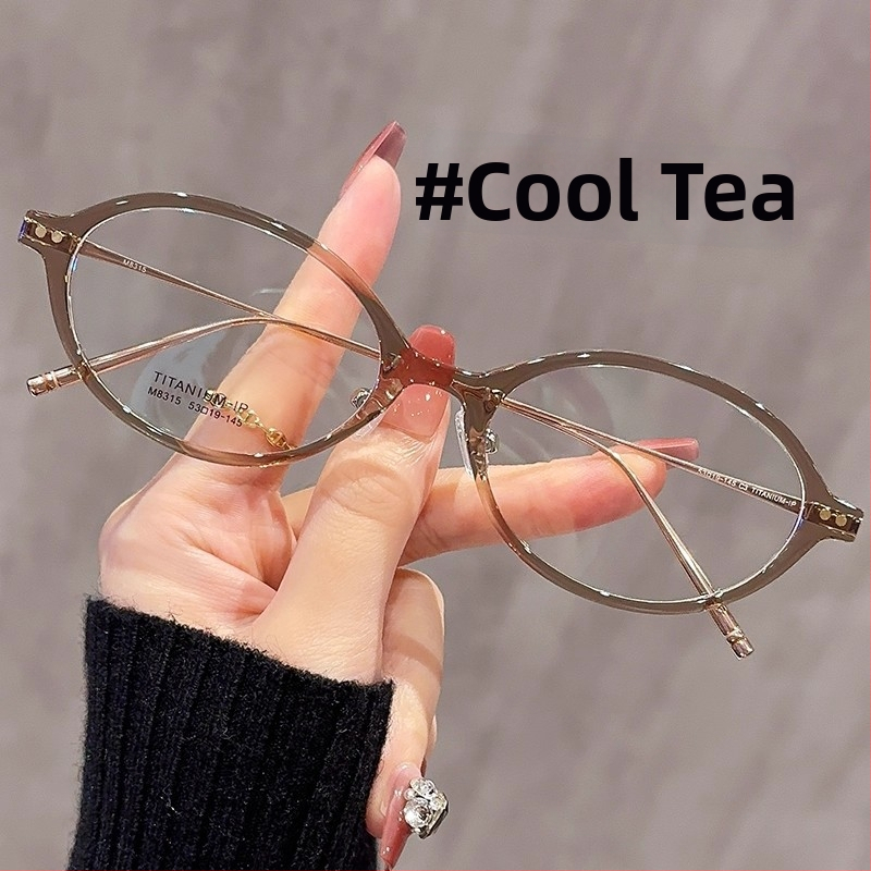 Nerd stiliaus ovalios formos akiniai, plastikinis rėmelis, dengtos lęšiai, modelis 1801, reguliuojamas rėmas