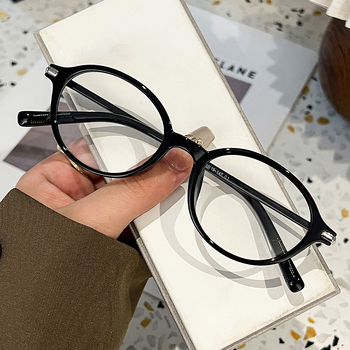 NERD stiliaus ovalūs akiniai vyrams ir moterims, modelis 52031, plastikiniai rėmeliai, padengtos lęšiai, lęšio storis 1.0, šviesos pralaidumas 99%