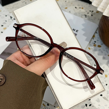 NERD stiliaus ovalūs akiniai vyrams ir moterims, modelis 52031, plastikiniai rėmeliai, padengtos lęšiai, lęšio storis 1.0, šviesos pralaidumas 99%