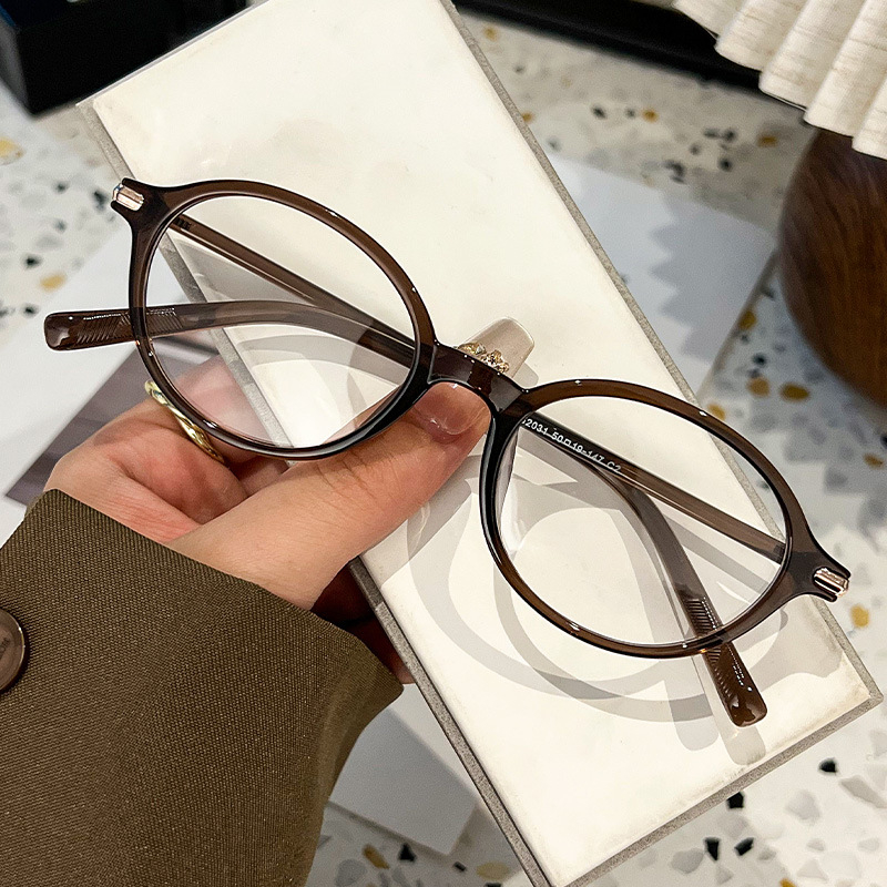 NERD stiliaus ovalūs akiniai vyrams ir moterims, modelis 52031, plastikiniai rėmeliai, padengtos lęšiai, lęšio storis 1.0, šviesos pralaidumas 99%