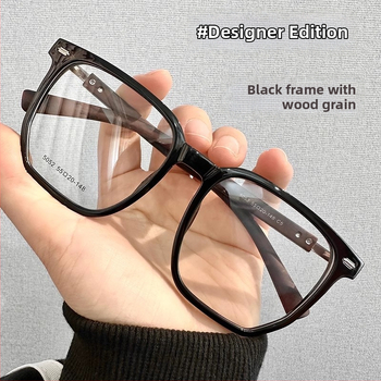 TR-90 rėmas su medžio tekstūros dizainu, receptiniai akiniai trumparegystei ir astigmatizmui, PC lęšiai su mėlynos šviesos filtru, modelis ZM-WM310008TR, GB/T14214-2019