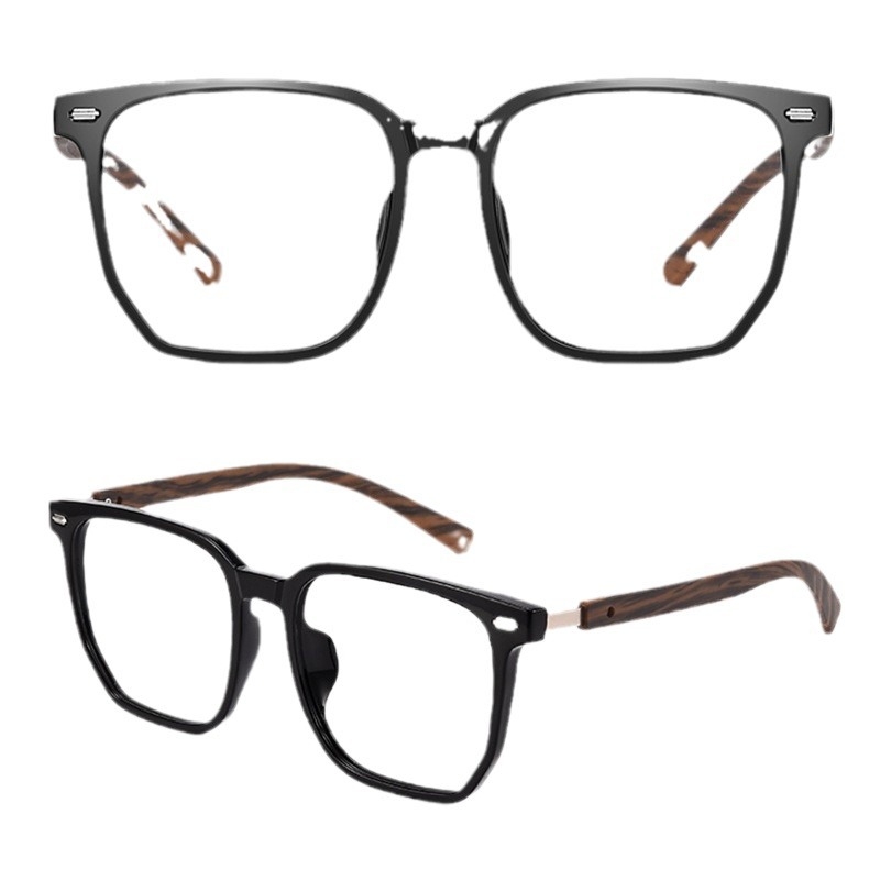 TR-90 rėmas su medžio tekstūros dizainu, receptiniai akiniai trumparegystei ir astigmatizmui, PC lęšiai su mėlynos šviesos filtru, modelis ZM-WM310008TR, GB/T14214-2019