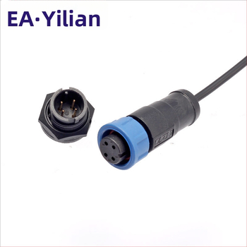 EAE E10 atspari vandeniui gatvės apšvietimo jungtis su auksu padengtais kontaktais, PA66 nailono izoliacija, 2–12 branduolių