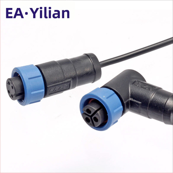 EAE E10 atspari vandeniui gatvės apšvietimo jungtis su auksu padengtais kontaktais, PA66 nailono izoliacija, 2–12 branduolių