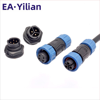 EAE E10 atspari vandeniui gatvės apšvietimo jungtis su auksu padengtais kontaktais, PA66 nailono izoliacija, 2–12 branduolių