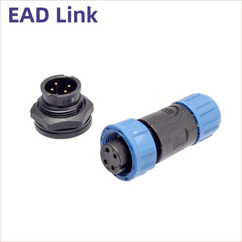EAE E10 atspari vandeniui gatvės apšvietimo jungtis su auksu padengtais kontaktais, PA66 nailono izoliacija, 2–12 branduolių