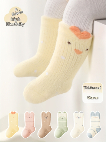 Detské ponožky, hrubé, s fleecovou podšívkou, stredne vysoké, zimné, unisex, žakár pletené, hlavný materiál nylon 80%