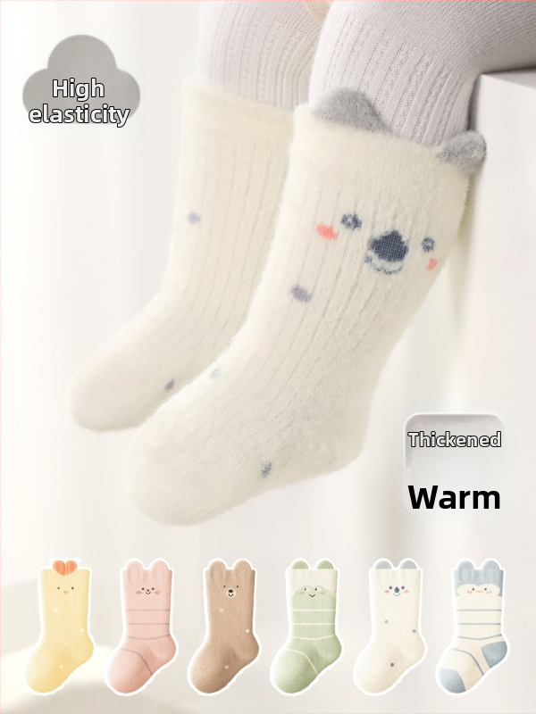 Detské ponožky, hrubé, s fleecovou podšívkou, stredne vysoké, zimné, unisex, žakár pletené, hlavný materiál nylon 80%