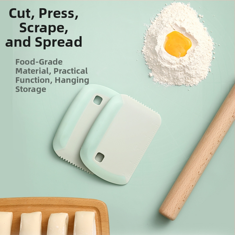 Viacúčelový krájač na cesto a kuchynská škrabka s meracou stupnicou, PP materiál, moderný minimalistický dizajn