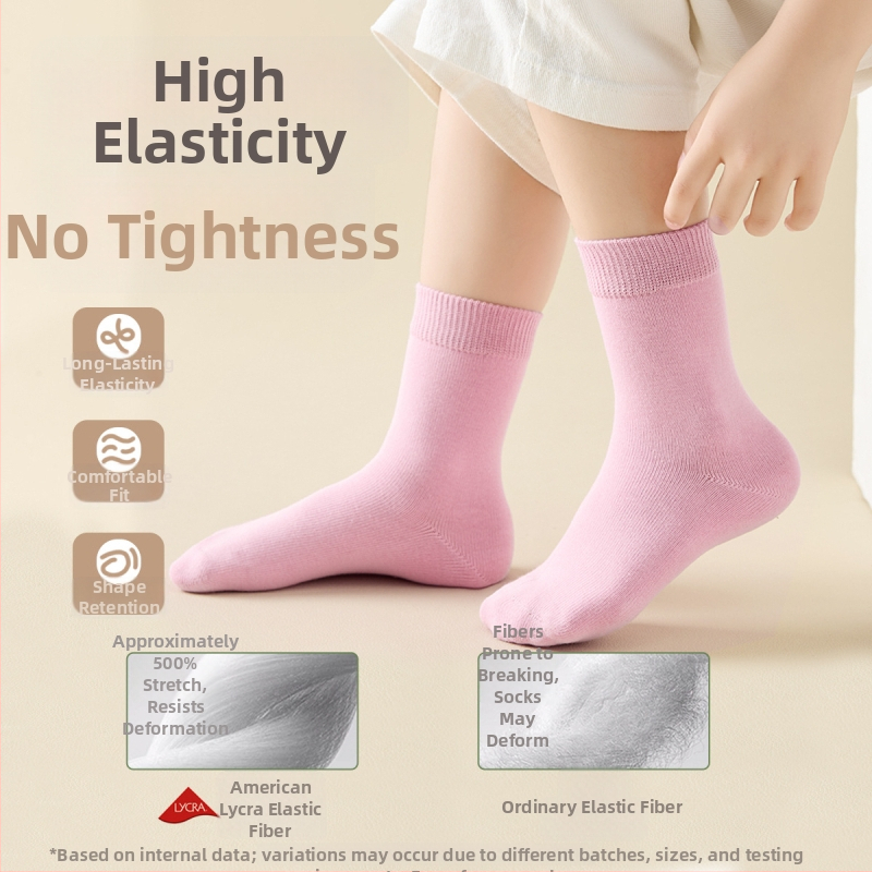 Laste sokid kevad-sügis, 100% puuvill, hingavad, higist imavad, antibakteriaalsed ja deodoriseerivad, keskmise pikkusega