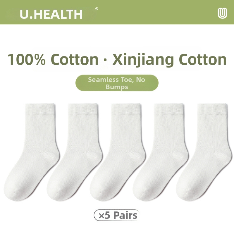 Laste sokid kevad-sügis, 100% puuvill, hingavad, higist imavad, antibakteriaalsed ja deodoriseerivad, keskmise pikkusega