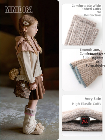 Laste sokid talveks – paksud, fliisvooder, kudumid, polüester, pikk toru