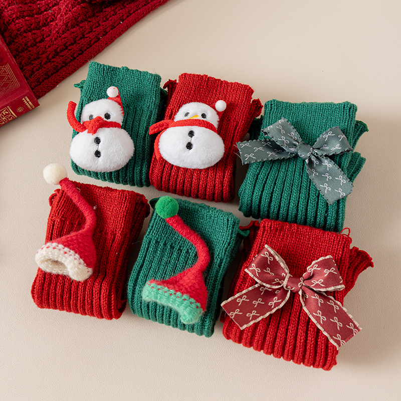 Laste talvesokid akrüüllõngast, Jacquard muster, keskmise pikkusega, paksud, hingavad ja niiskust imavad, tüdrukutele 3–8 aastat