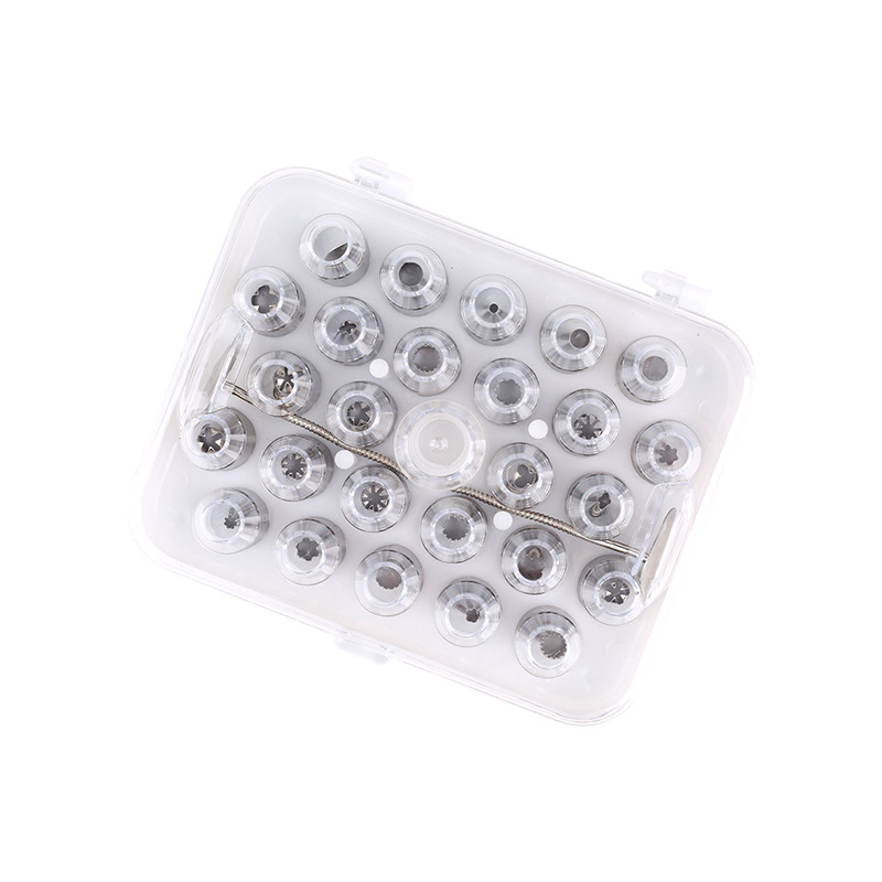 Dekorēšanas uzgalu komplekts no nerūsējošā tērauda, 30 gab., kastē, cepšanai