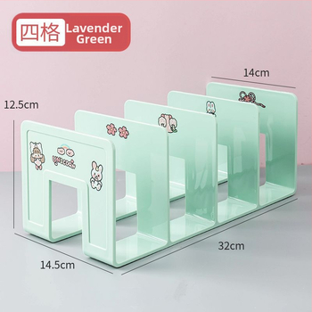 Plastikinis knygų laikiklis su daugiapakopine pertvara biure – modelis 388, grynoji masė 290 g, pakuotė 1 vnt