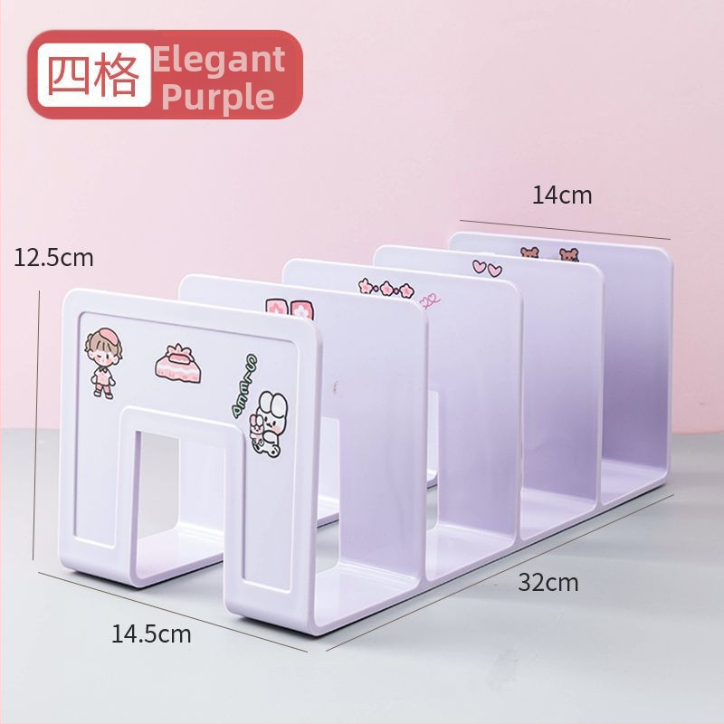 Plastikinis knygų laikiklis su daugiapakopine pertvara biure – modelis 388, grynoji masė 290 g, pakuotė 1 vnt