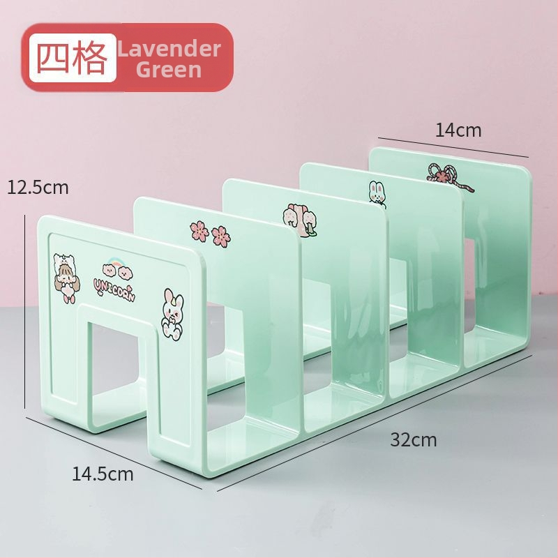 Plastikinis knygų laikiklis su daugiapakopine pertvara biure – modelis 388, grynoji masė 290 g, pakuotė 1 vnt