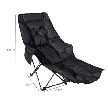 Lauko sulankstoma kempingo kėdė su medvilnine užpilde ir kojų atrama