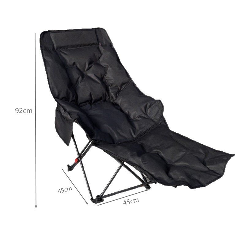Lauko sulankstoma kempingo kėdė su medvilnine užpilde ir kojų atrama
