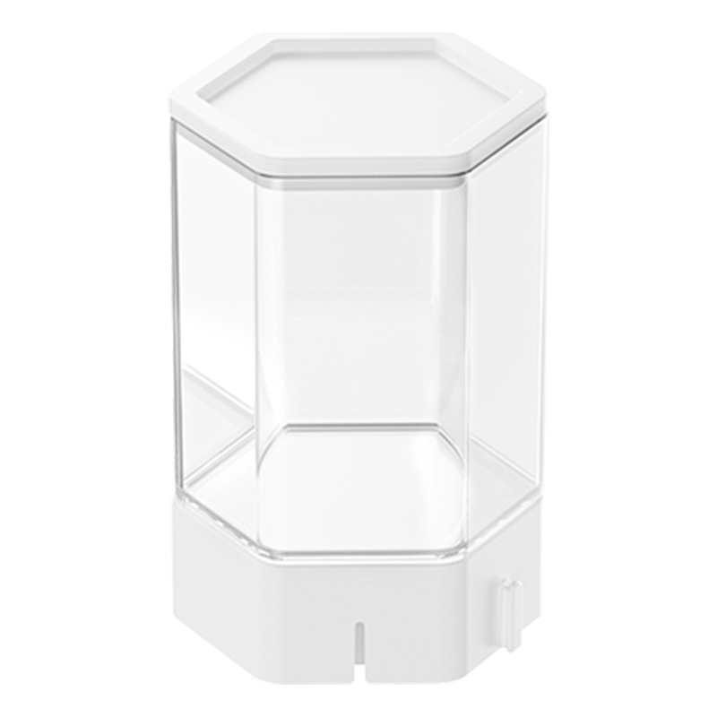 Cutie hexagonală de depozitare pentru birou – plastic PET+ABS, capacitate 1L, organizator pentru pixuri și cosmetice, potrivită pentru living, dormitor și birou