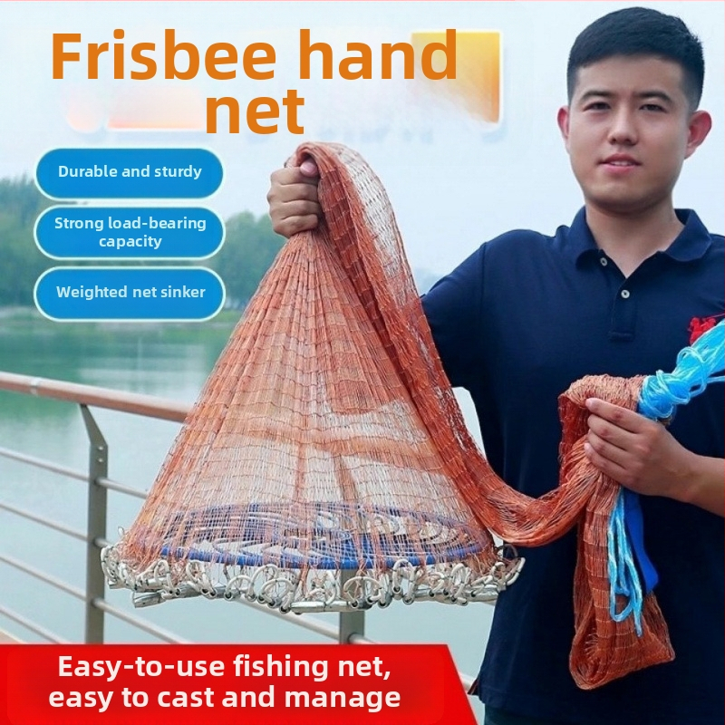 Frisbee-stiilis viskvõrk kalapüügi jaoks, käsitsi viskamine, nailonist monofiilament, Haitong Fishing Gear