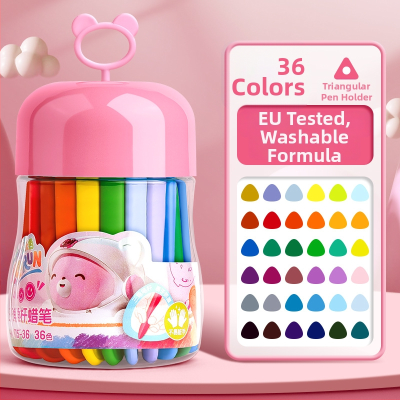 Deli HM715 Plastové voskové ceruzky – guľatý hrot, plastové telo, séria Mengyi Aerospace, pre detské umenie