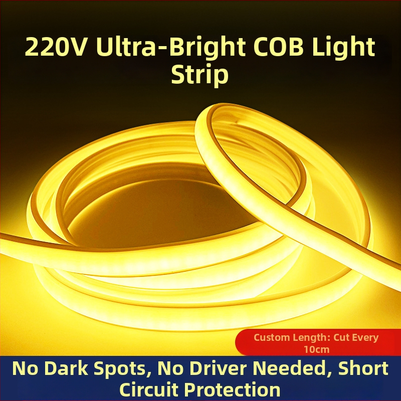 COB LED lente, 240 LED (2835 čipi), 220V ievade, 10W, 180° staru leņķis, ūdensizturīgs