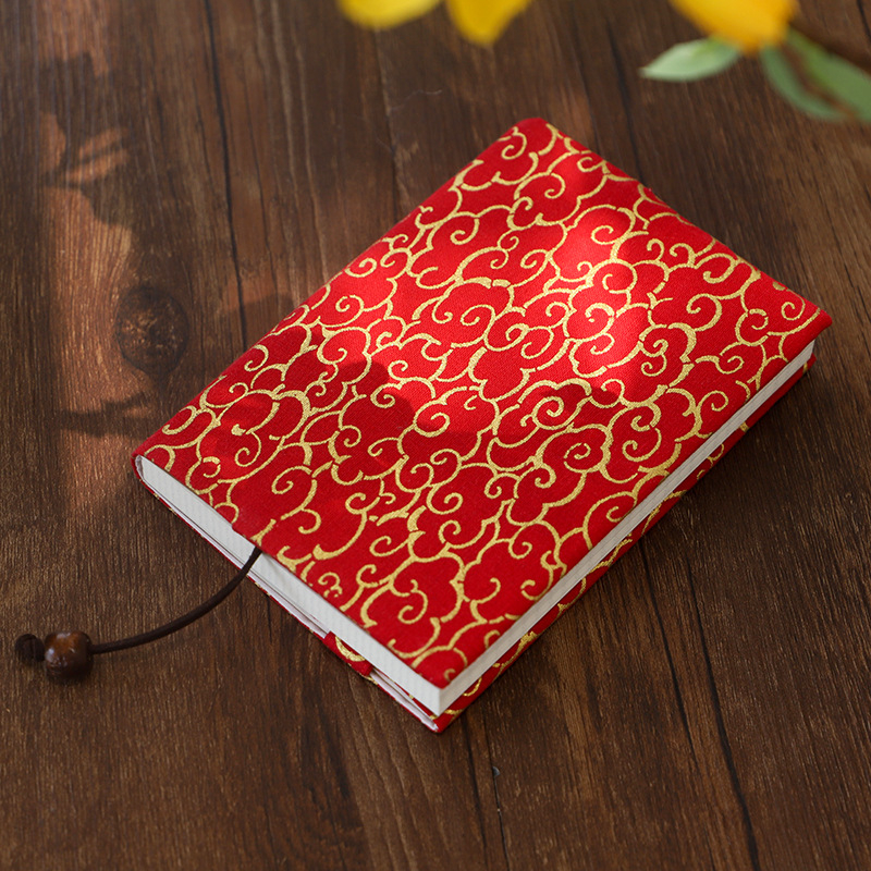 Copertă de carte din pânză, cu broderie florală bronzată, realizată manual, reglabilă pentru caiet