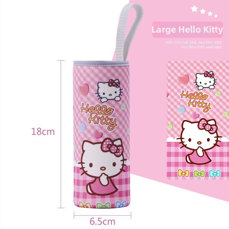 Termo puodelio uždangalas, animacinio stiliaus, iš audinio, su raišteliu