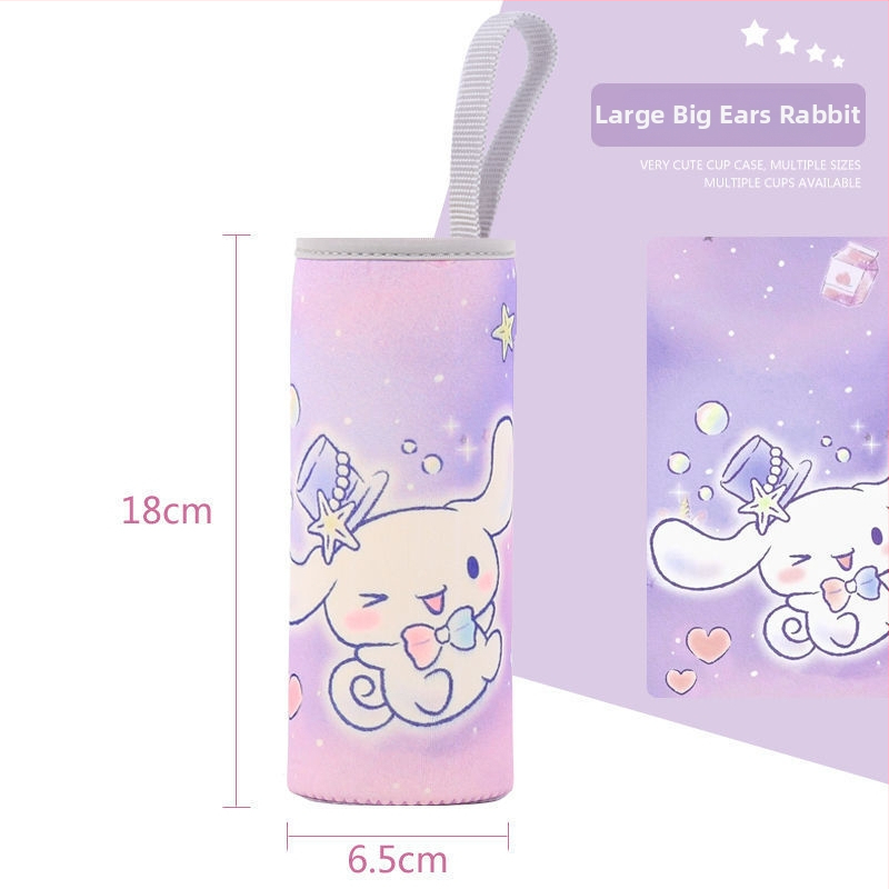 Termo puodelio uždangalas, animacinio stiliaus, iš audinio, su raišteliu