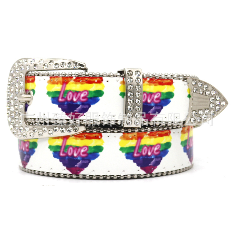 Pojas od PU kože s otiskom leptira, kopča od legure s pinom, širina 2-4 cm, ukrašena rhinestones, ručna izrada