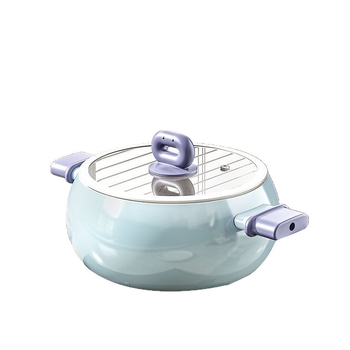 Sriubų puodas iš plono geležies su nelipniu danga, 5 L talpa, stiklinis dangtis, viengubas dugnas, universalus viryklės suderinamumas