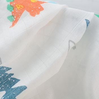 Pijamale bebe – țesătură din tifon dublu-strat, 70% fibră de bambus și 30% bumbac, imprimeu