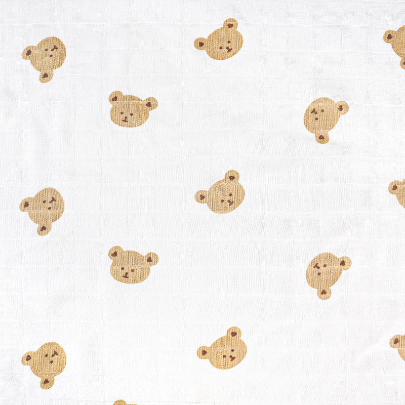 Pijamale bebe – țesătură din tifon dublu-strat, 70% fibră de bambus și 30% bumbac, imprimeu