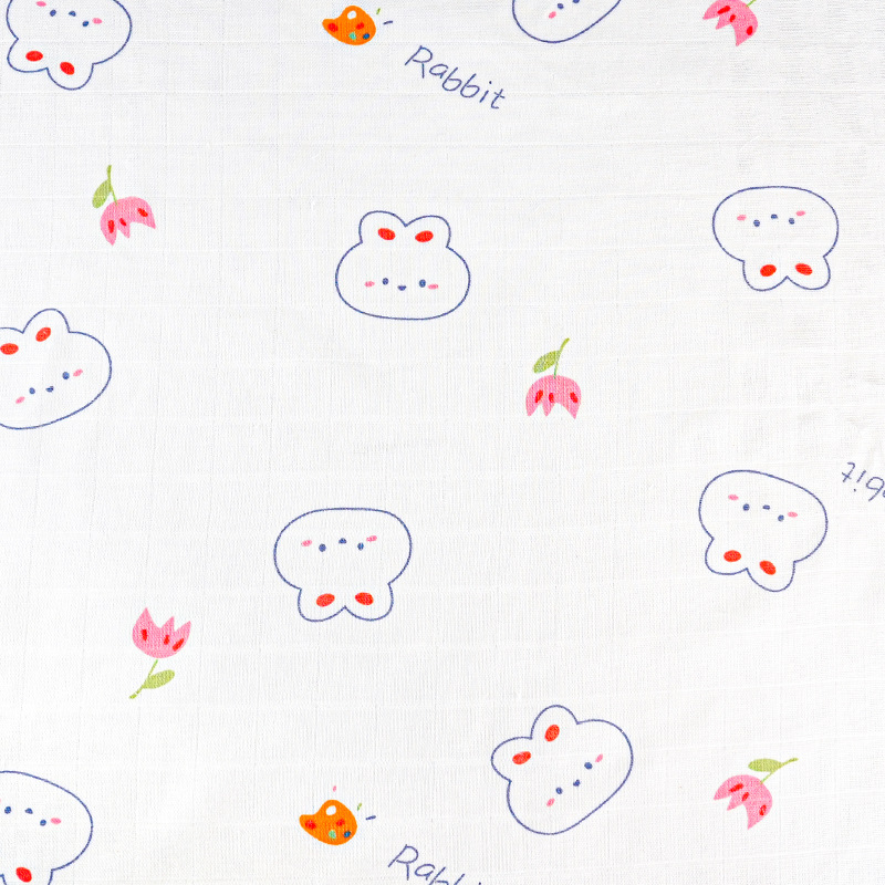 Pijamale bebe – țesătură din tifon dublu-strat, 70% fibră de bambus și 30% bumbac, imprimeu