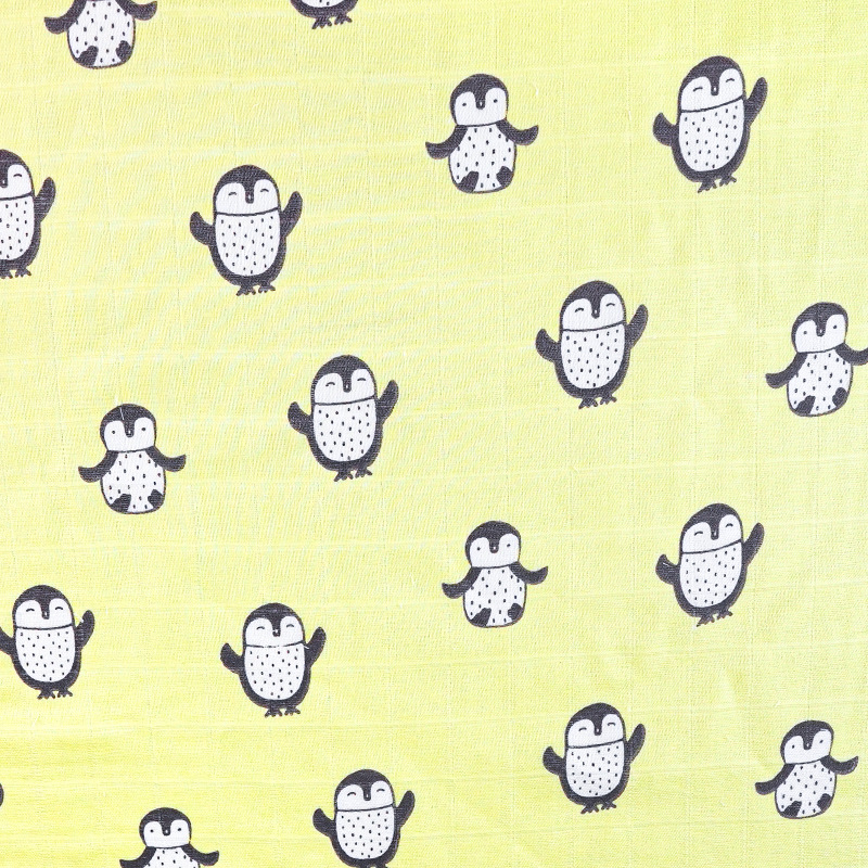 Pijamale bebe – țesătură din tifon dublu-strat, 70% fibră de bambus și 30% bumbac, imprimeu