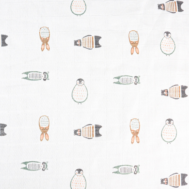 Pijamale bebe – țesătură din tifon dublu-strat, 70% fibră de bambus și 30% bumbac, imprimeu