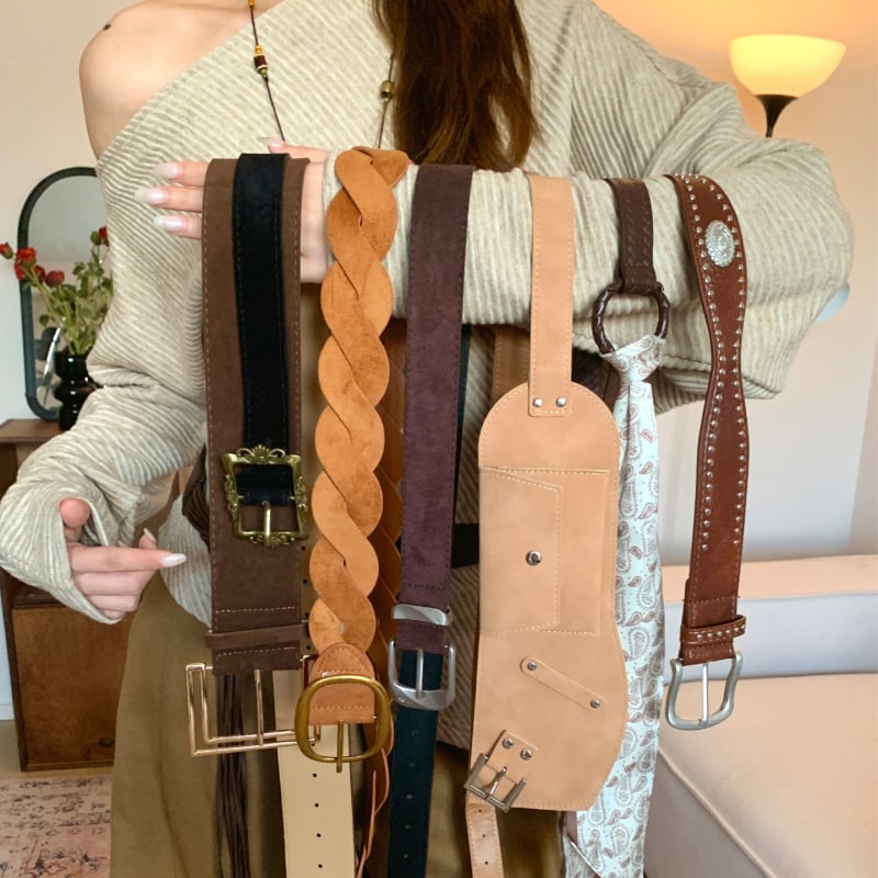 PU odinė juosta su cinko lydinio sagtimi, užsegimas su smeigtuku, pločio daugiau nei 4 cm, universalus stilius, žiemos leidimas 2025