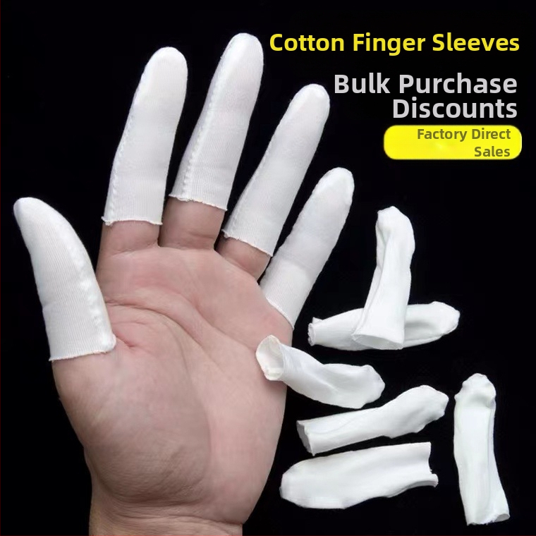 Vienreizējās lietošanas 100% kokvilnas pirkstu cimdi ar nodilumizturību, pretslīdēšanu, sviedru uzsūkšanu un izolāciju (svars 8 g)