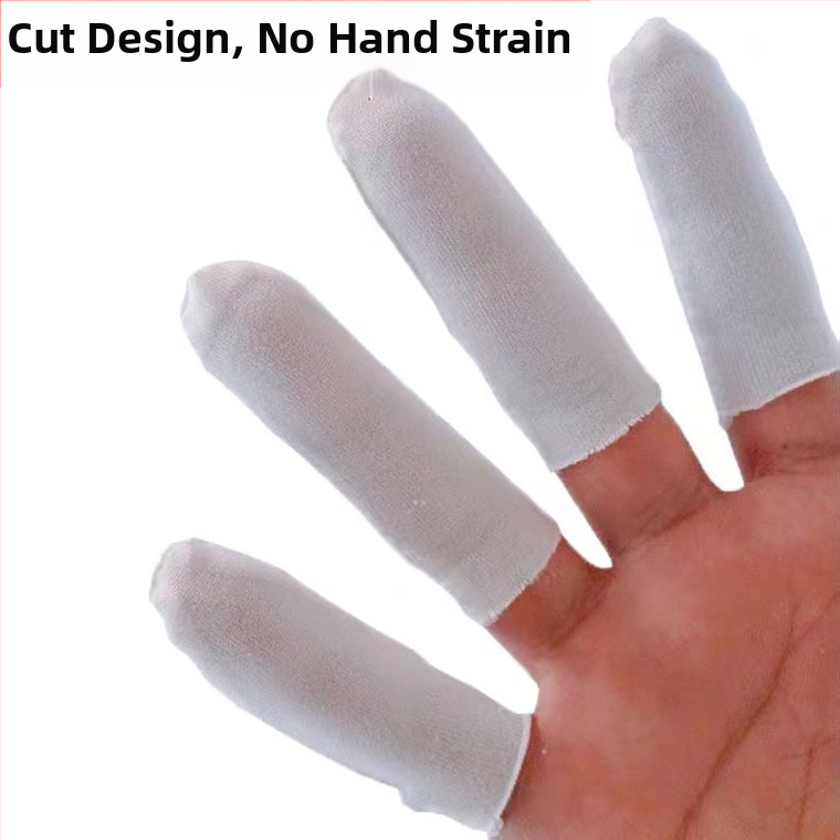 Vienreizējās lietošanas 100% kokvilnas pirkstu cimdi ar nodilumizturību, pretslīdēšanu, sviedru uzsūkšanu un izolāciju (svars 8 g)
