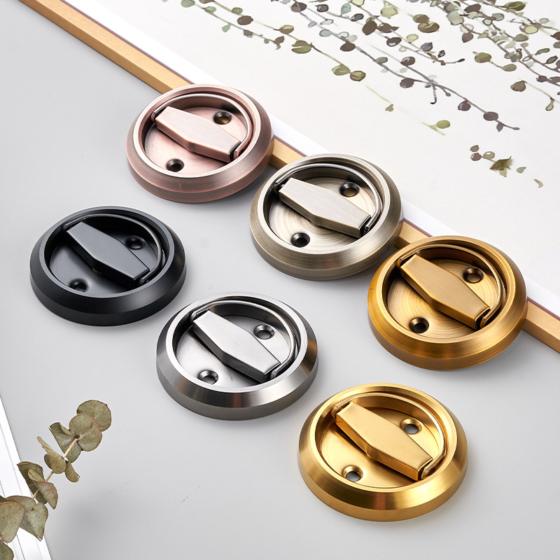 Брава за врати с пръстен за дърпане, от 304 неръждаема стомана, модел MC-LH, за дървени, плъзгащи и скрити врати