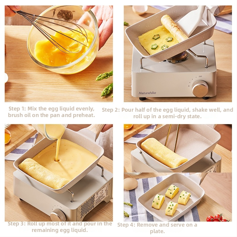 Tava za prženje – nepreklizavajuća, japanski stil, aluminijska legura, za pržena jaja, 0,6 kg