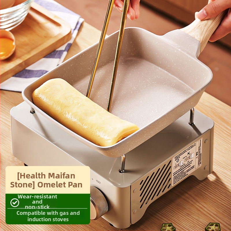 Tava za prženje – nepreklizavajuća, japanski stil, aluminijska legura, za pržena jaja, 0,6 kg